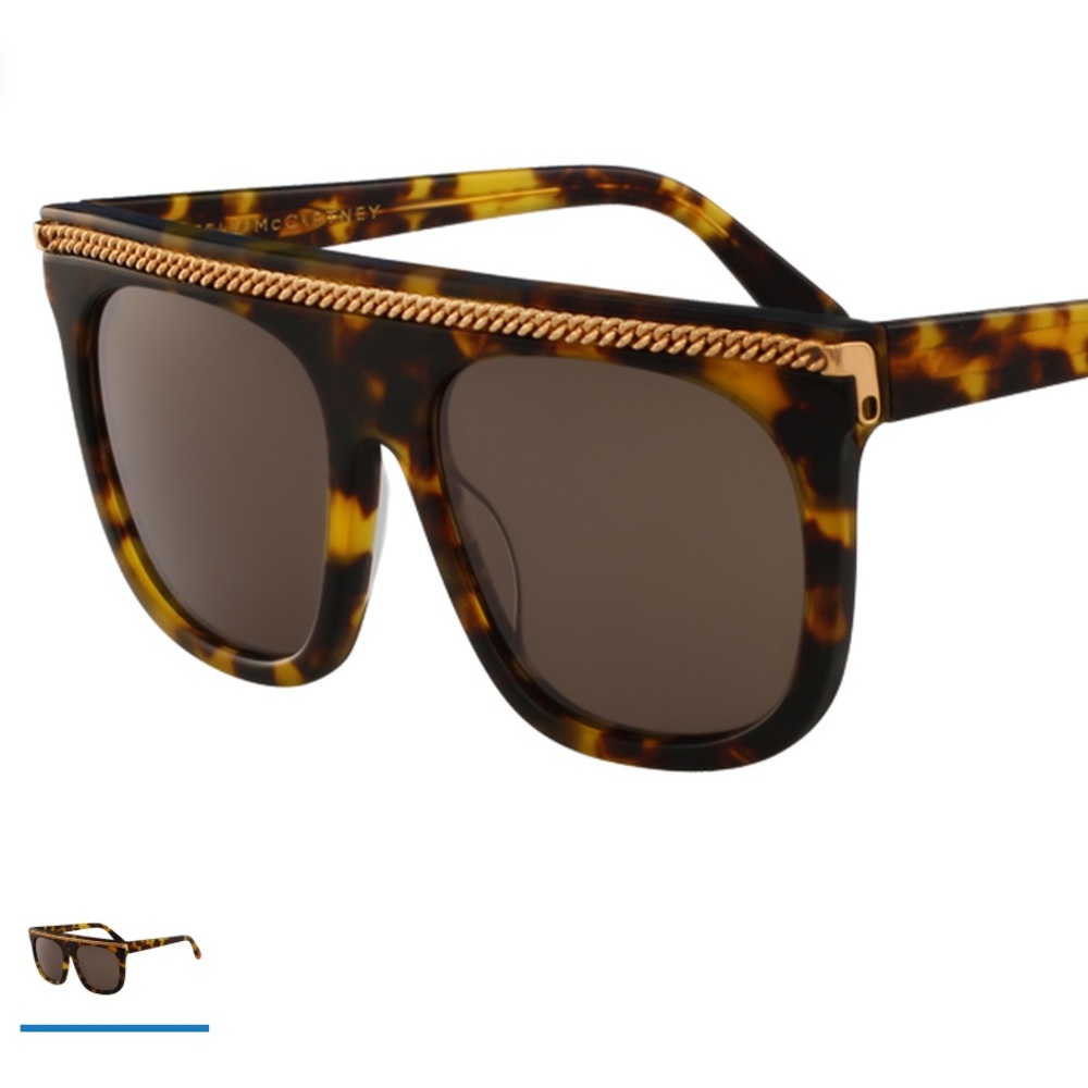 Stella McCartney Statement Chain Tortoise Shell Sunglasses